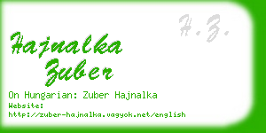 hajnalka zuber business card